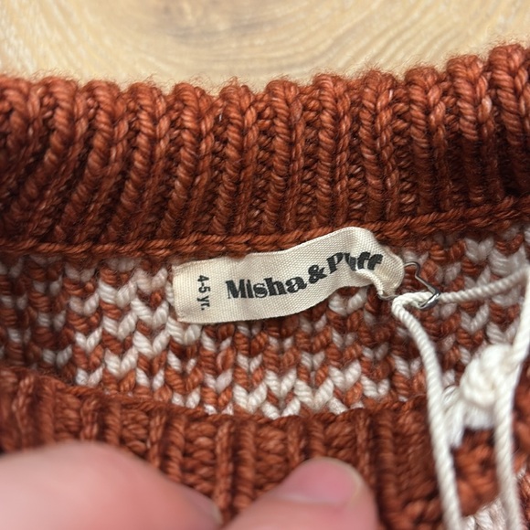 NWT Misha & Puff Kids Alphabet Intarsia Sweater in Henna Sz 4/5y - Picture 4 of 6
